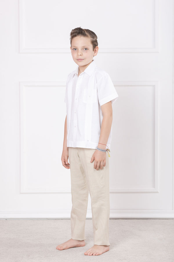 Pantalón lino kaki